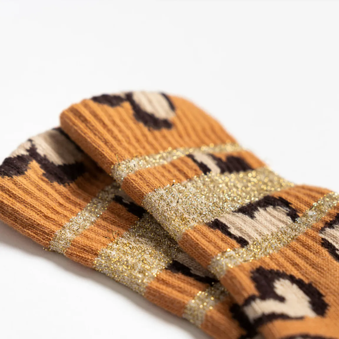 Glittery Heart Leo Socks - LAST PAIR 0-6 months
