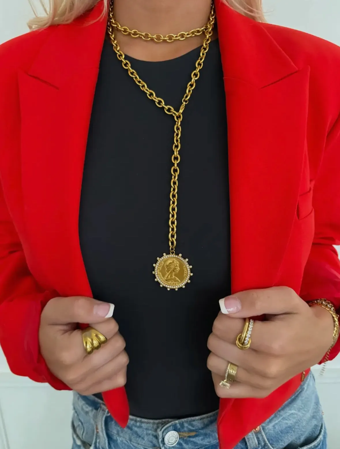 Gold Coin Wrap Necklace | Water Resistant