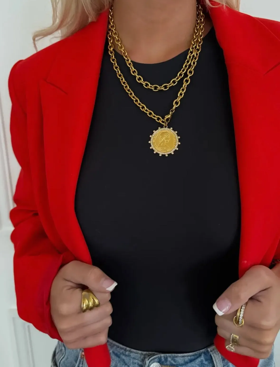 Gold Coin Wrap Necklace | Water Resistant