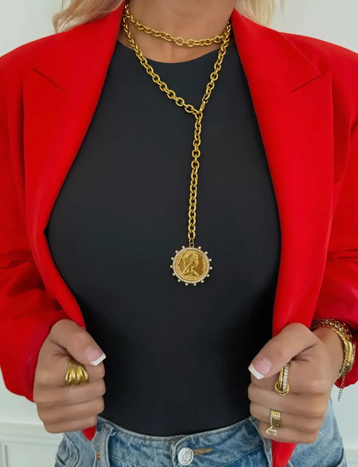 Gold Coin Wrap Necklace | Water Resistant