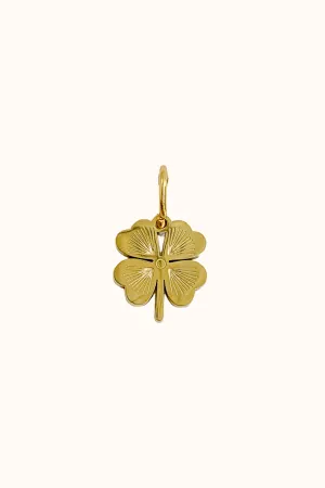 Gold Four Leaf Clover Charm (Stainless Steel)