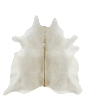 Gray Beige Solid Cowhide Rug - XL