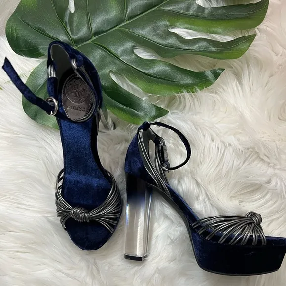 Guess Shoes Blue Platform Heels 4..0 inches in height ✨brand new✨ New with Box