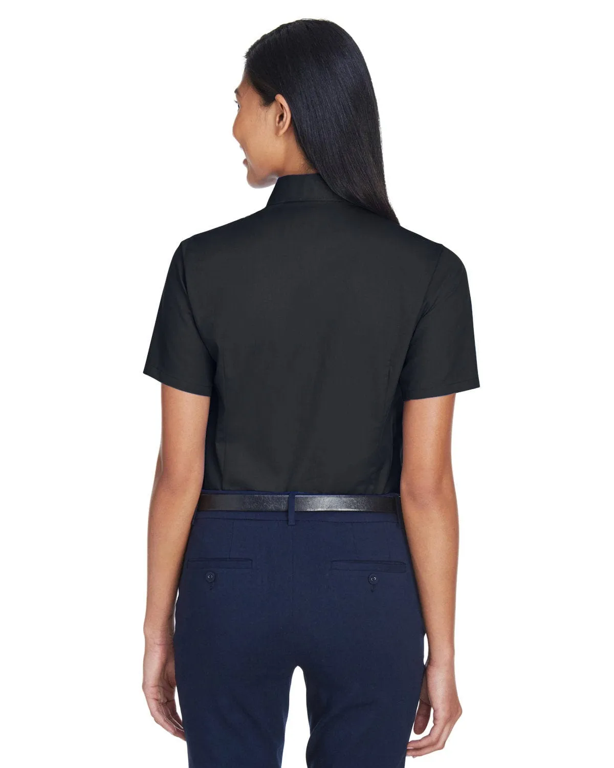 Harriton Ladies Short Sleeve Stain-Release Twill Shirt