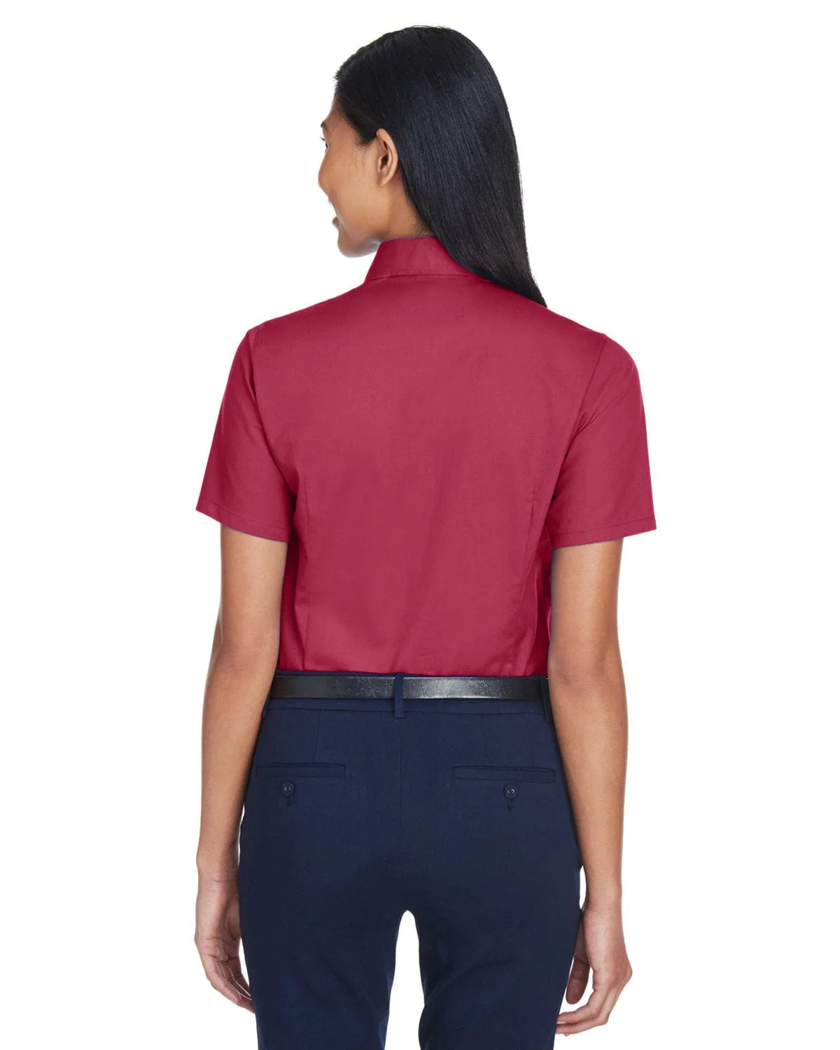 Harriton Ladies Short Sleeve Stain-Release Twill Shirt