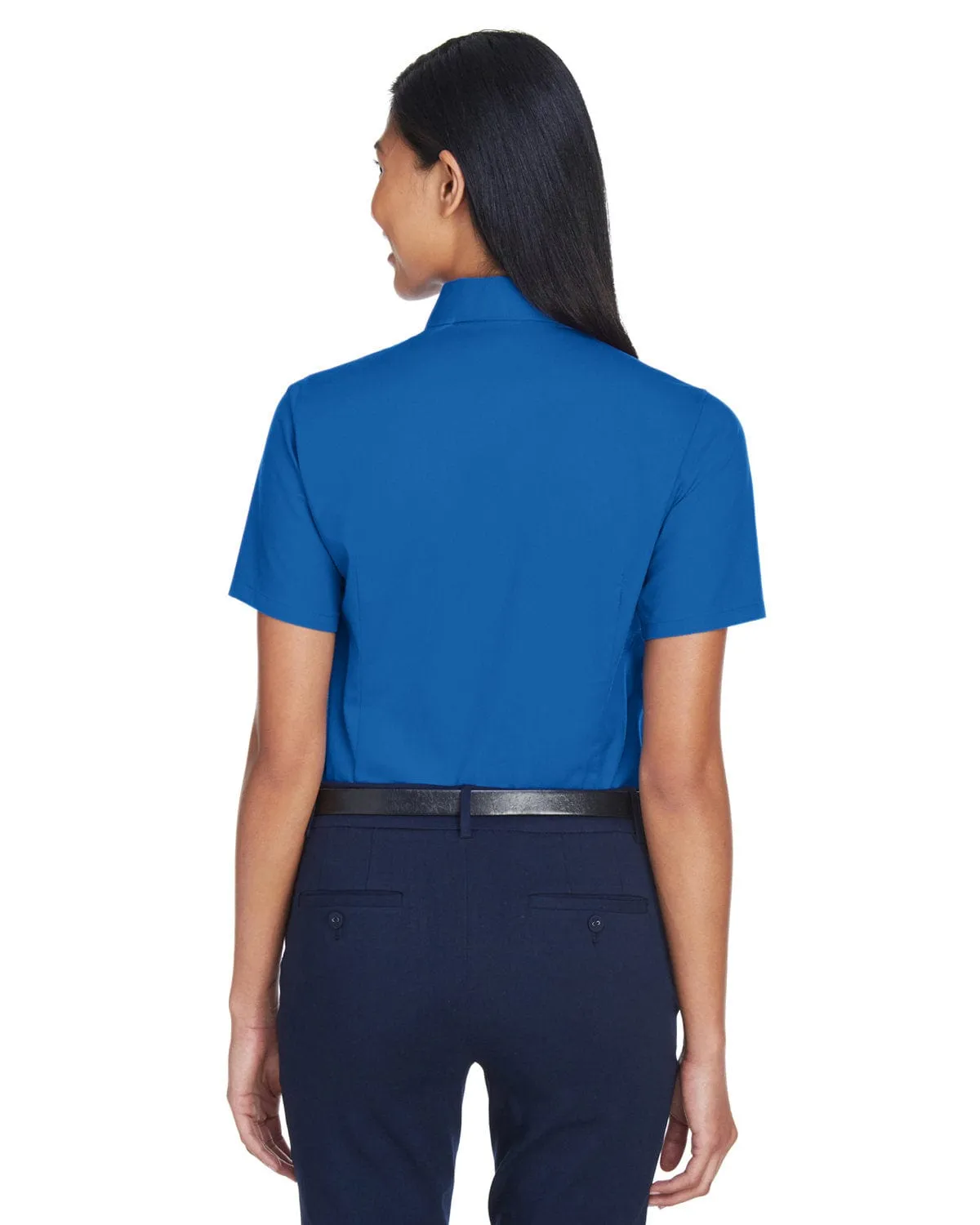 Harriton Ladies Short Sleeve Stain-Release Twill Shirt
