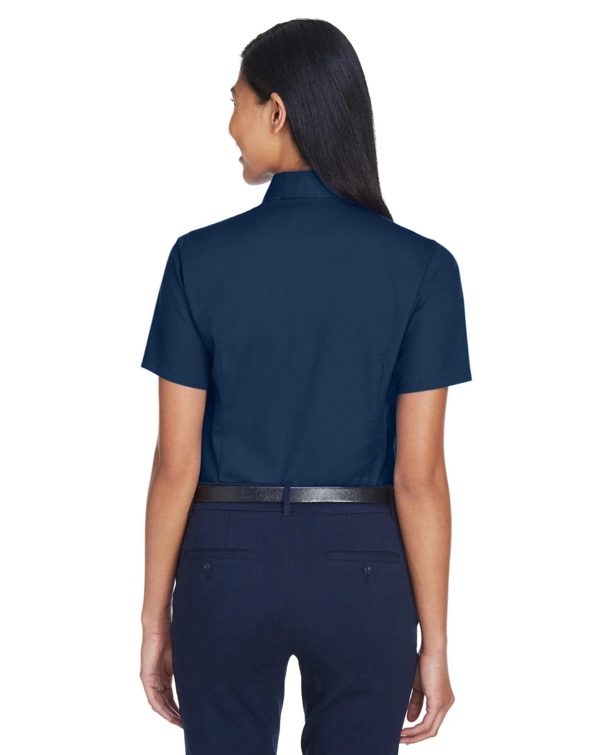 Harriton Ladies Short Sleeve Stain-Release Twill Shirt