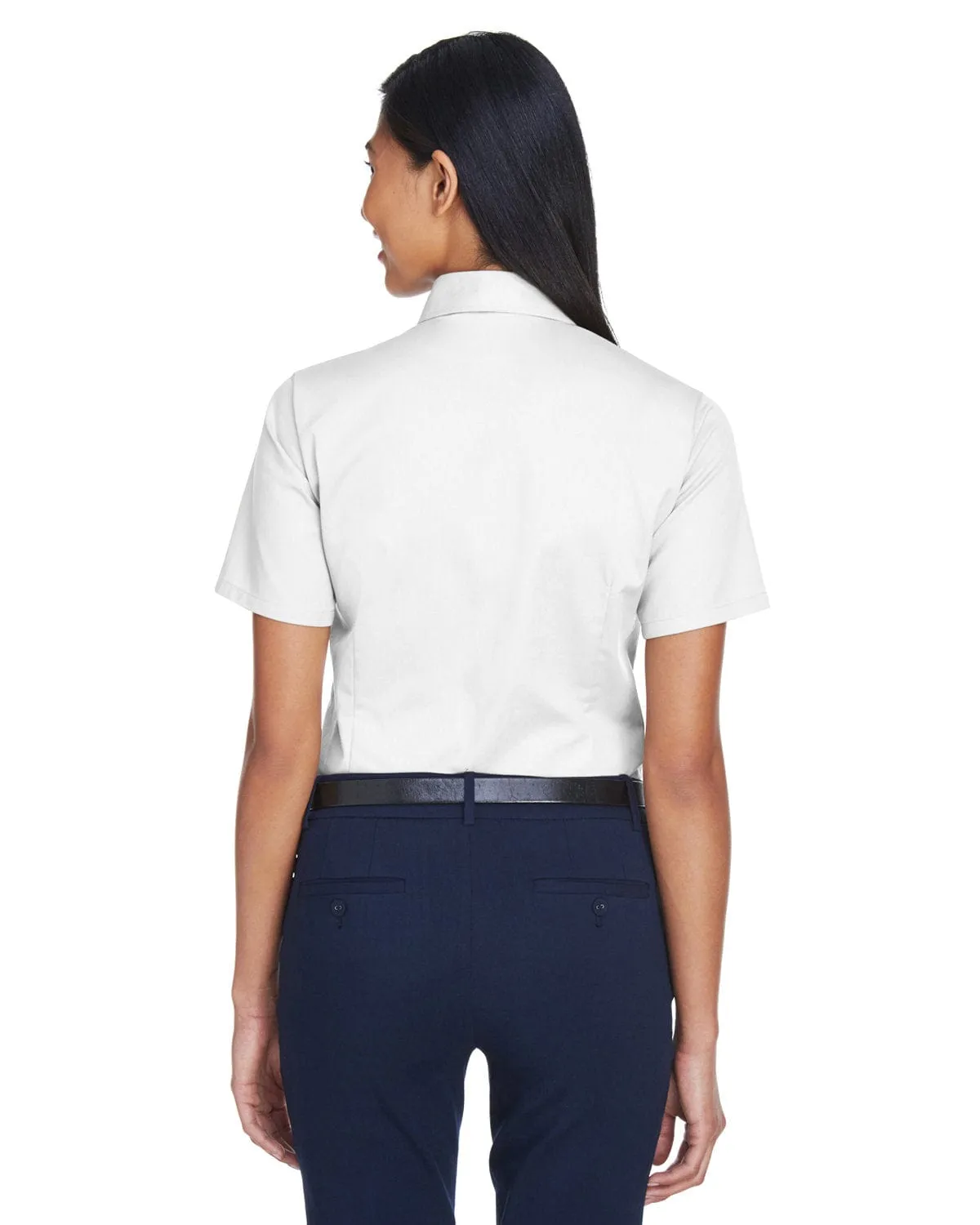 Harriton Ladies Short Sleeve Stain-Release Twill Shirt
