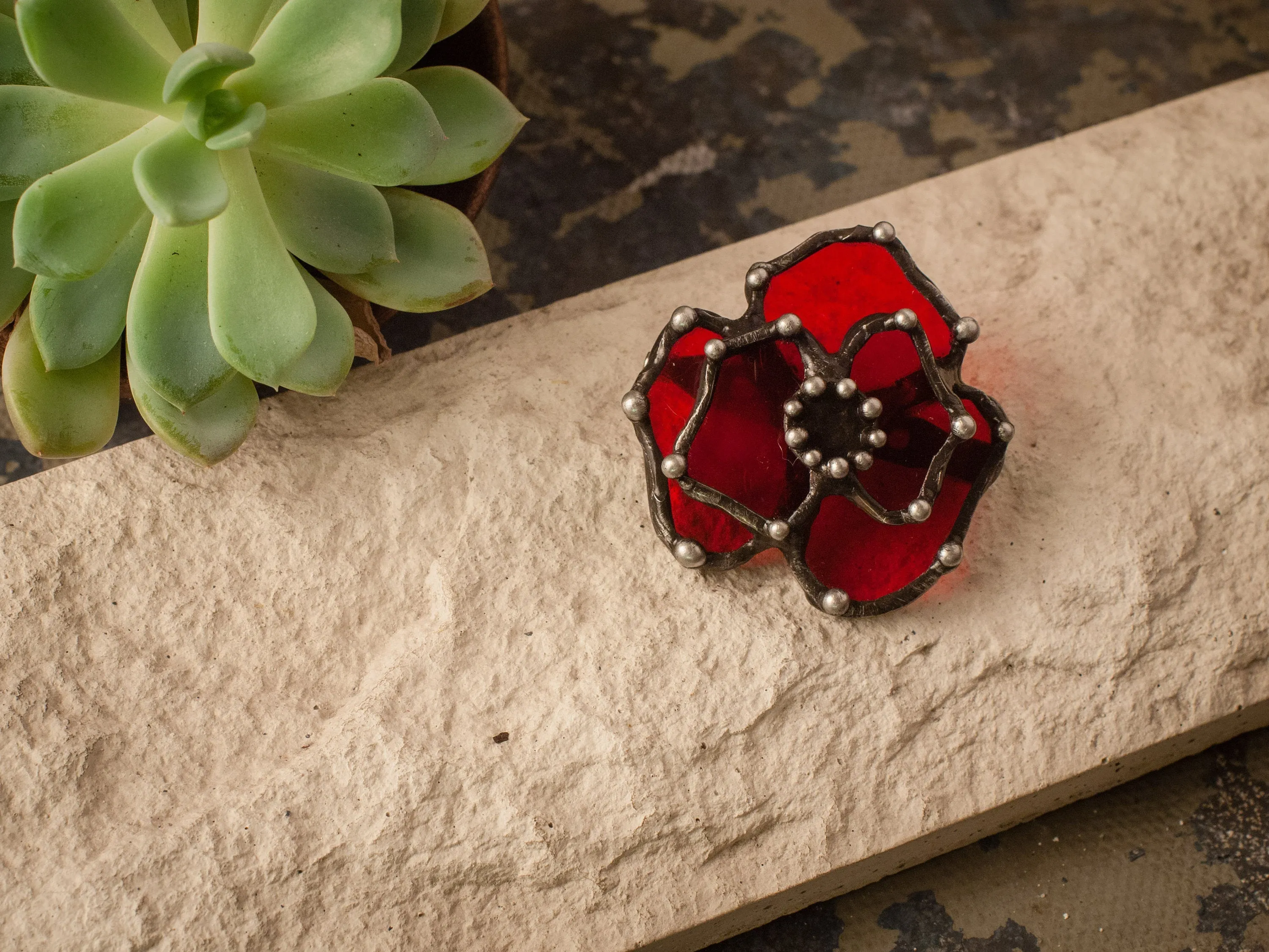 Hot Poppy Brooch
