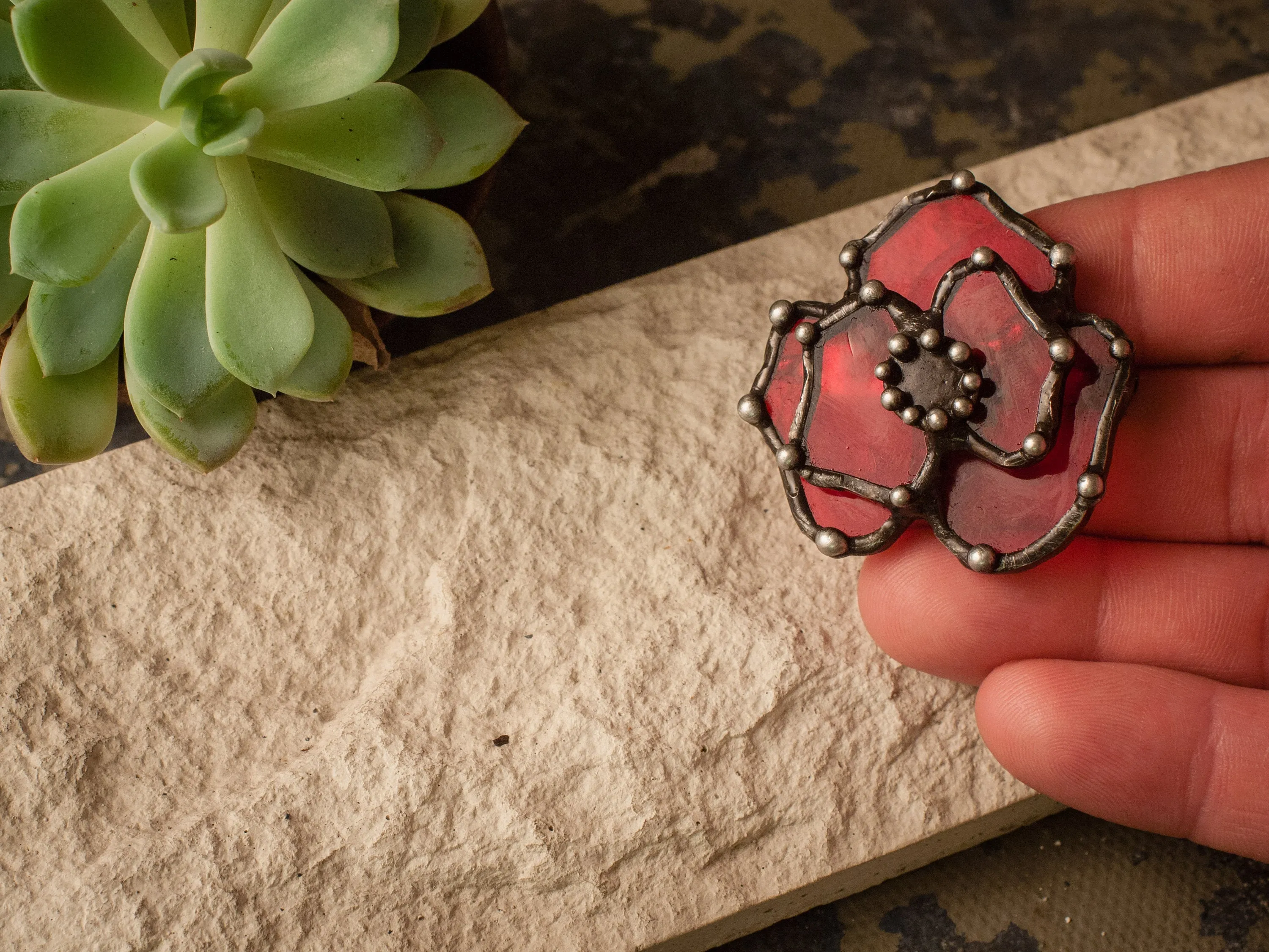 Hot Poppy Brooch