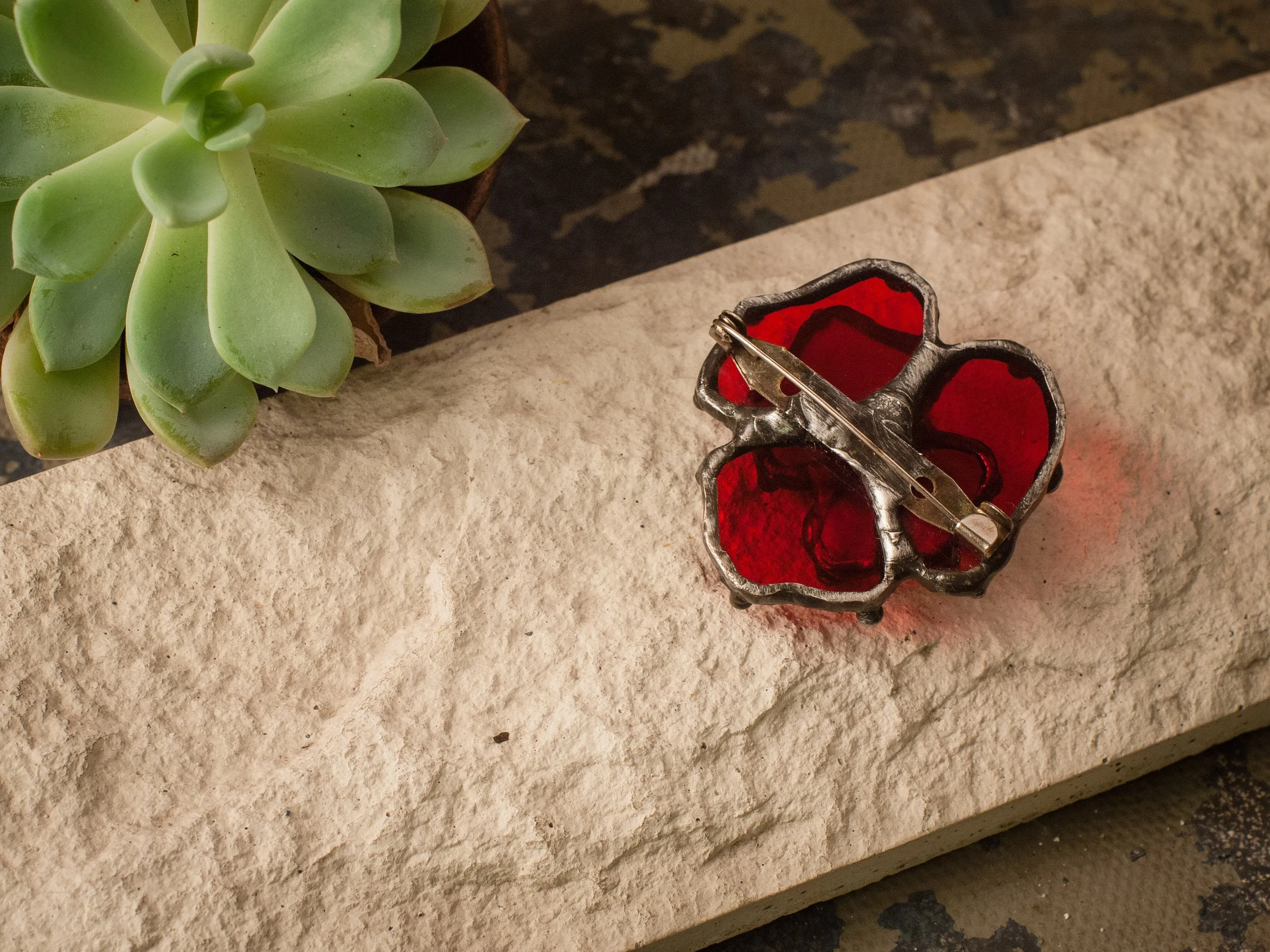 Hot Poppy Brooch