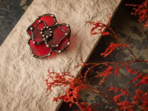 Hot Poppy Brooch