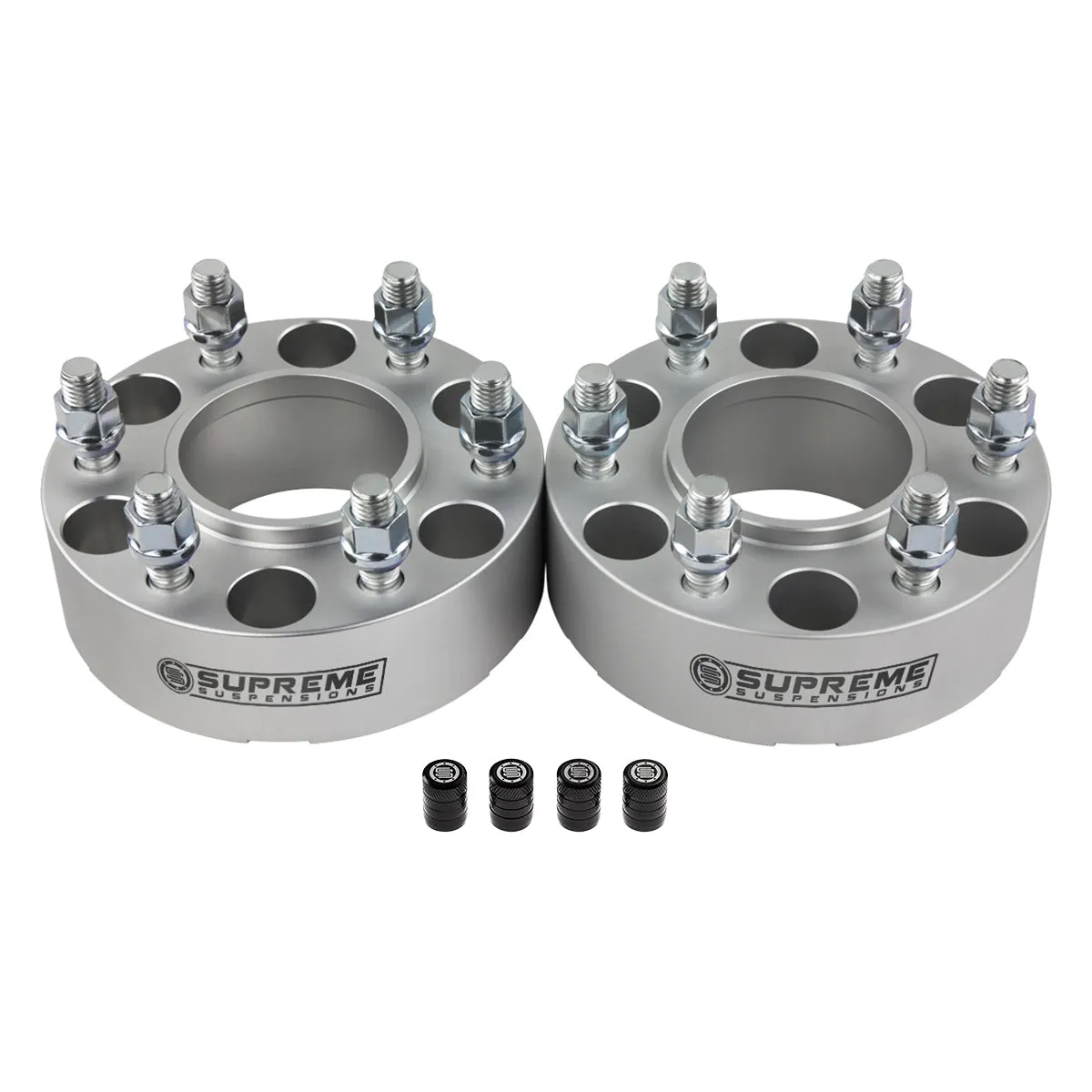 Hub Centric Wheel Spacers FORD / LINCOLN BP 6x135mm M14x2 Studs   Tire Valve Caps