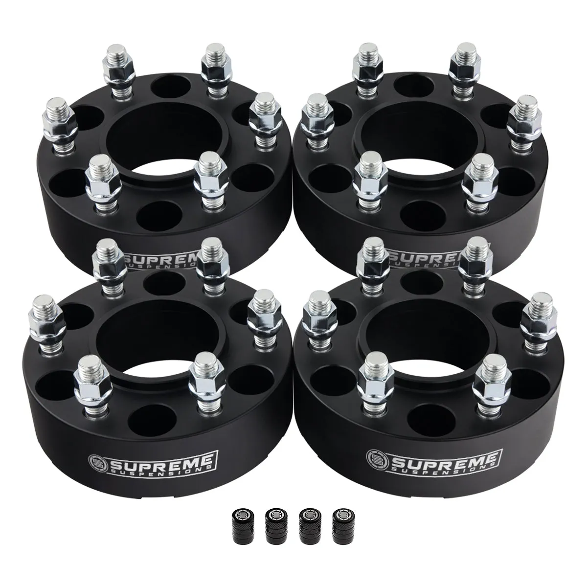 Hub Centric Wheel Spacers FORD / LINCOLN BP 6x135mm M14x2 Studs   Tire Valve Caps
