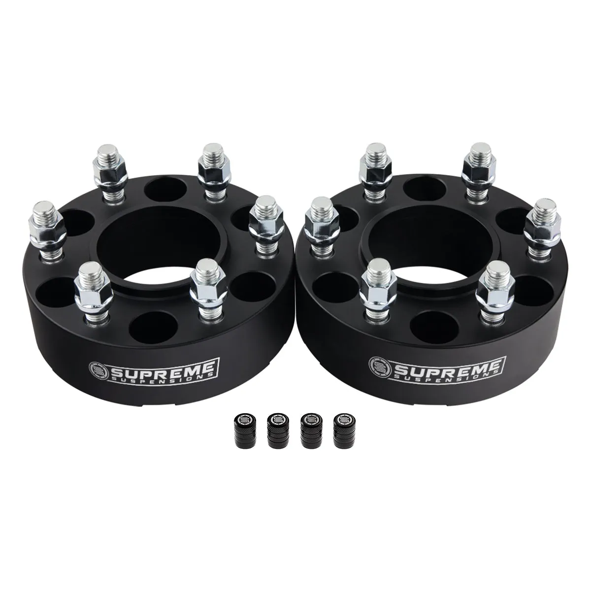 Hub Centric Wheel Spacers FORD / LINCOLN BP 6x135mm M14x2 Studs   Tire Valve Caps