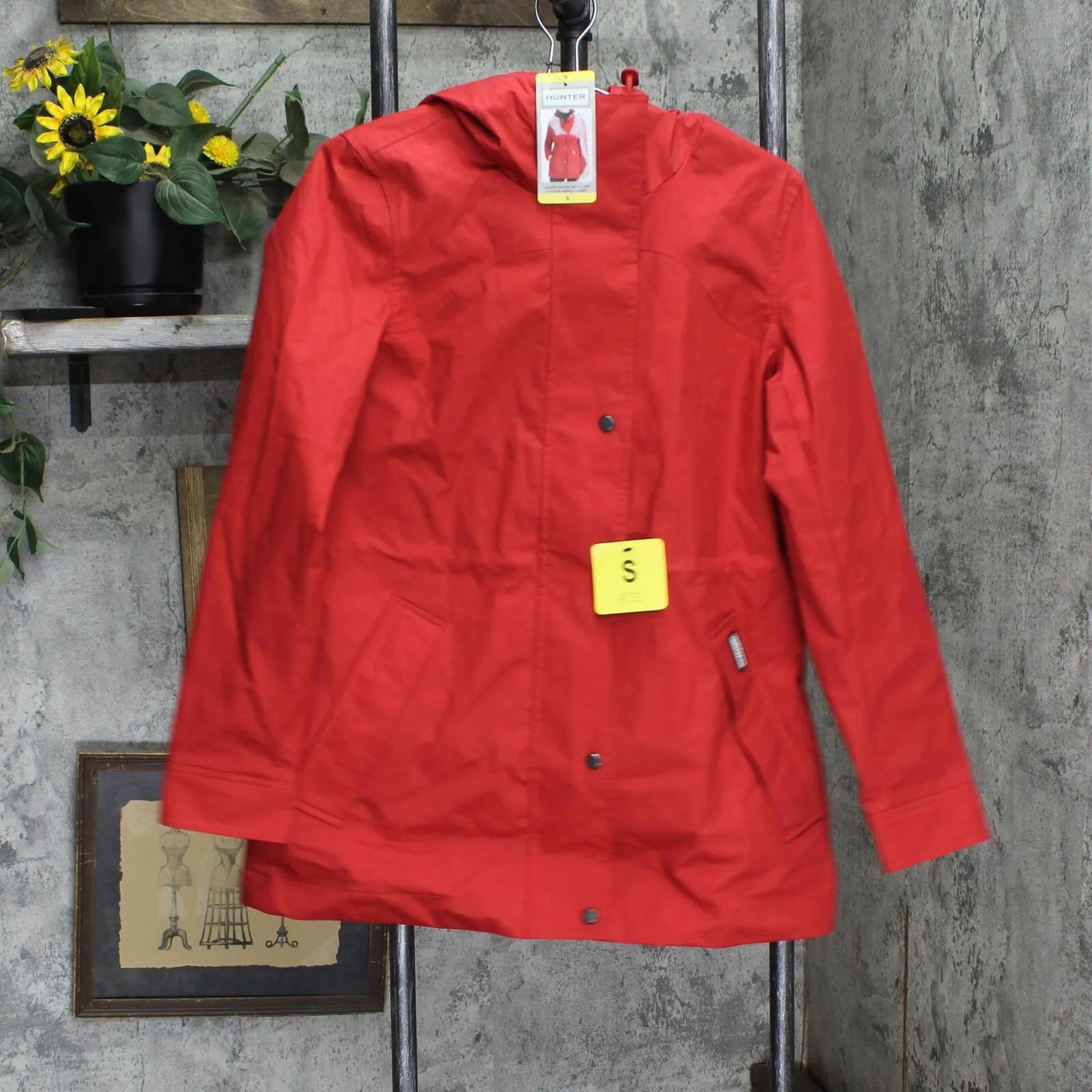 Hunter Womens Water Resistant Cotton Smock Rain Jacket 1781638
