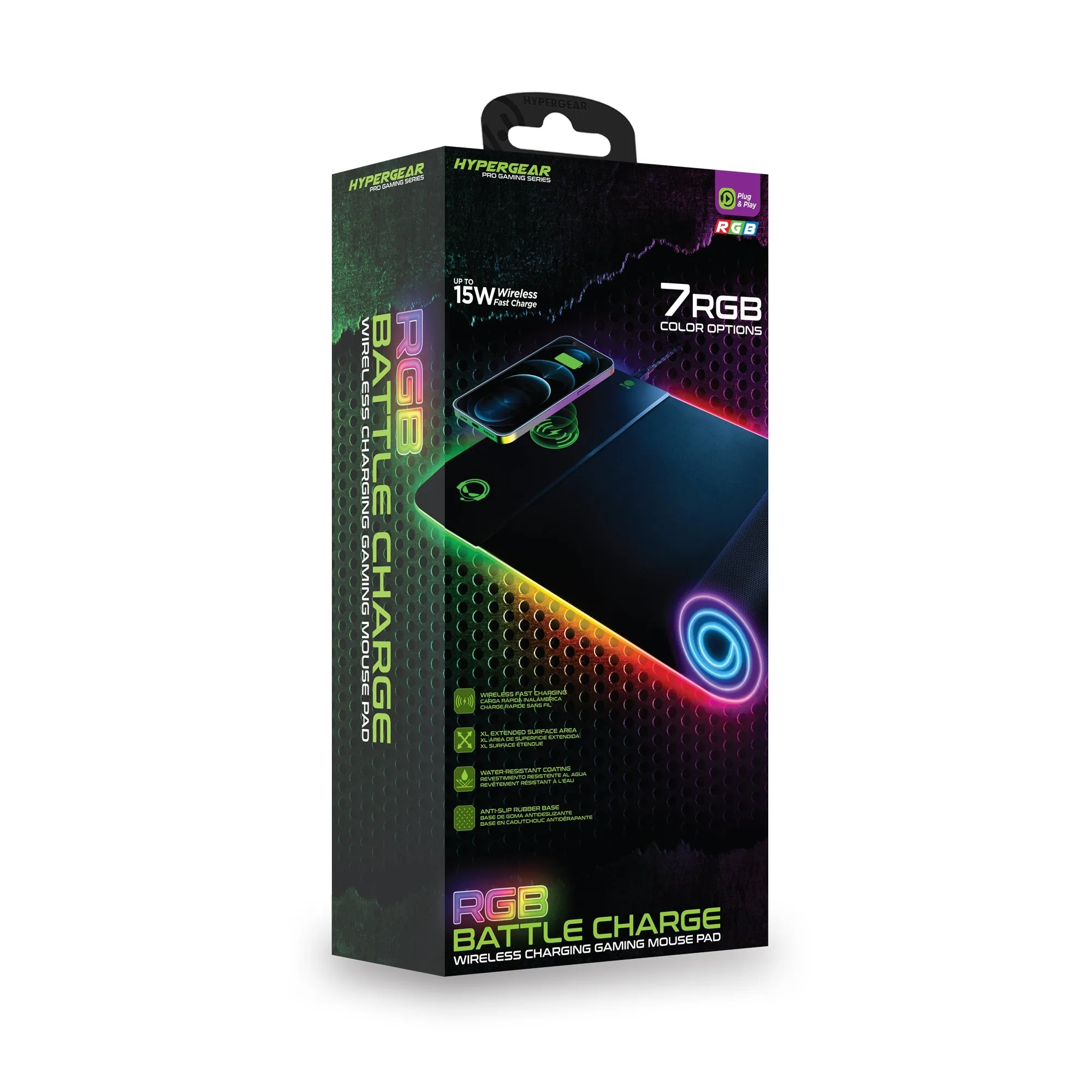HyperGear Battle Charge Wireless Gaming Mouse Pad with Wireless Chargi
