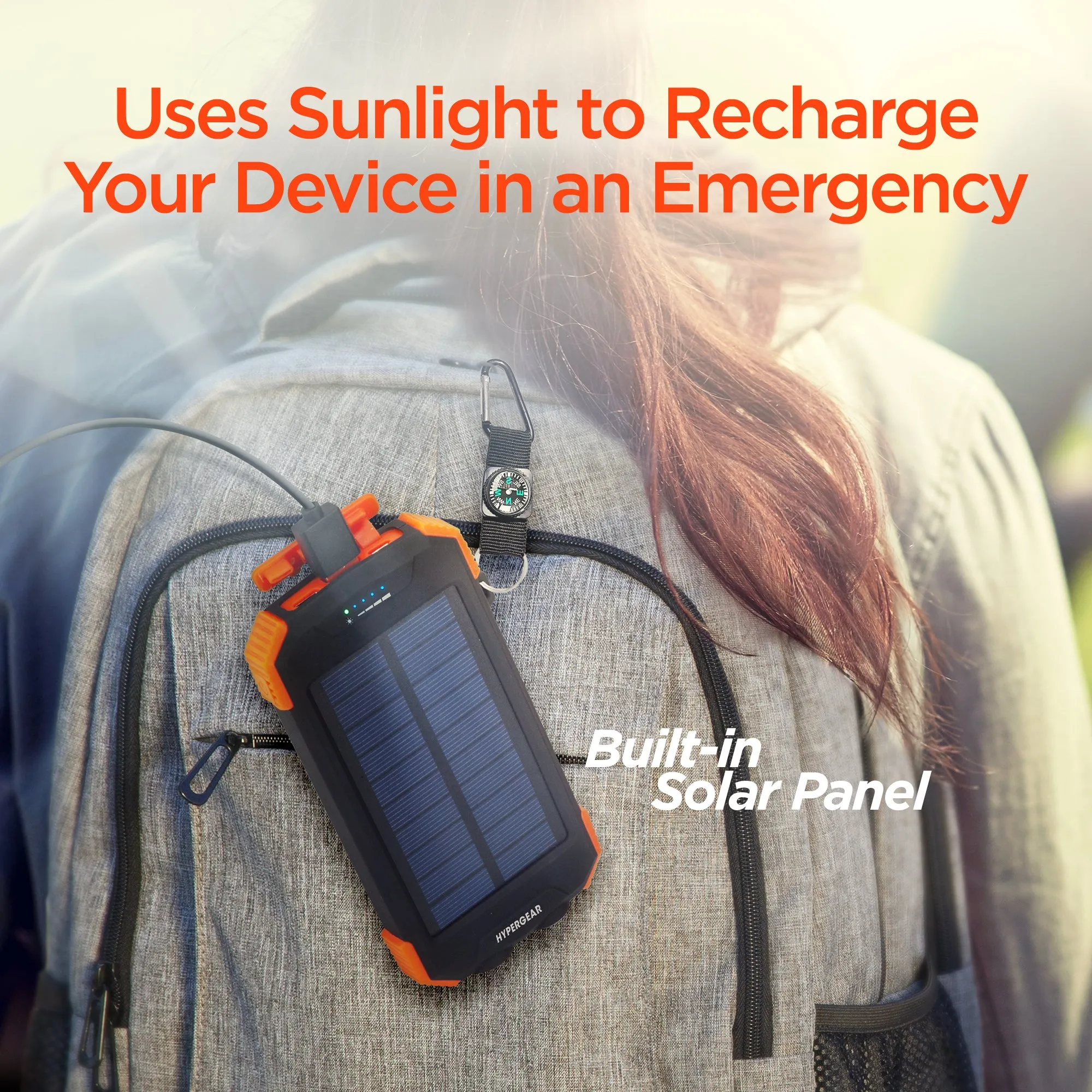 HYPERGEAR Solar 10000mAh Wireless Power Bank