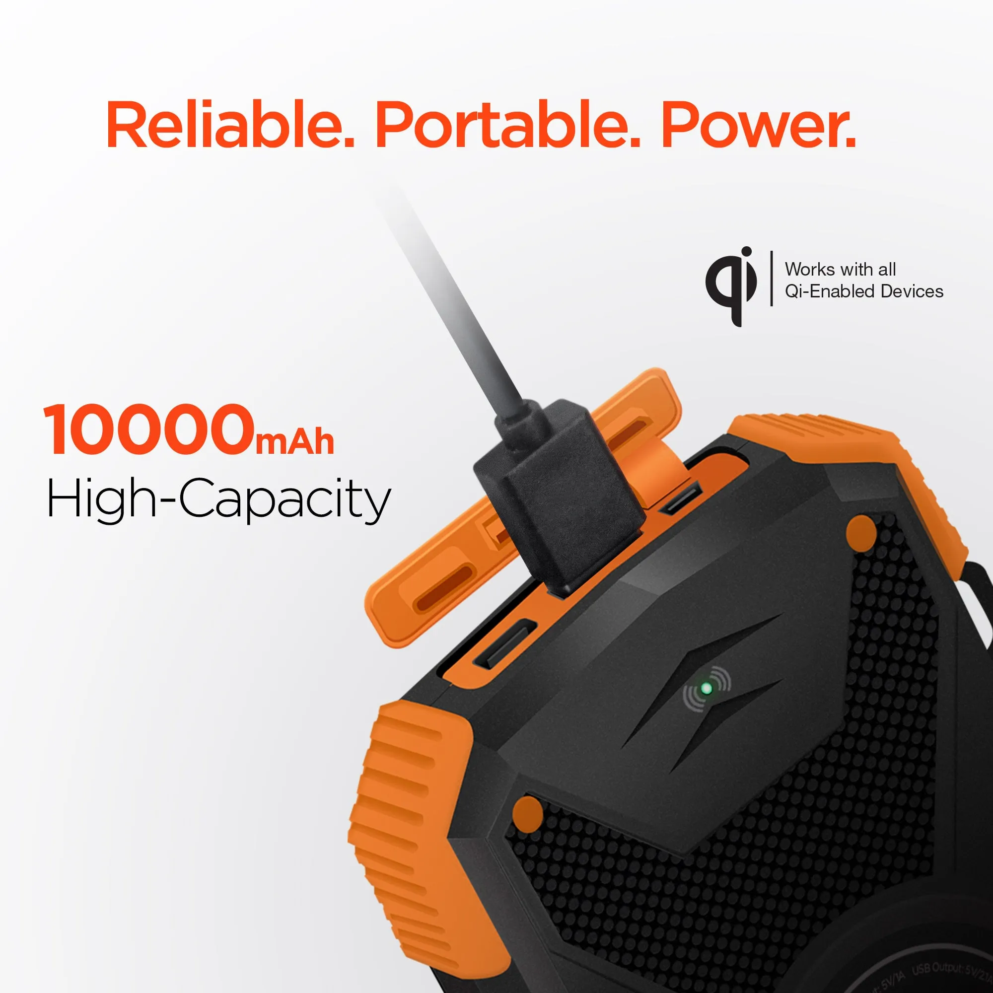 HYPERGEAR Solar 10000mAh Wireless Power Bank