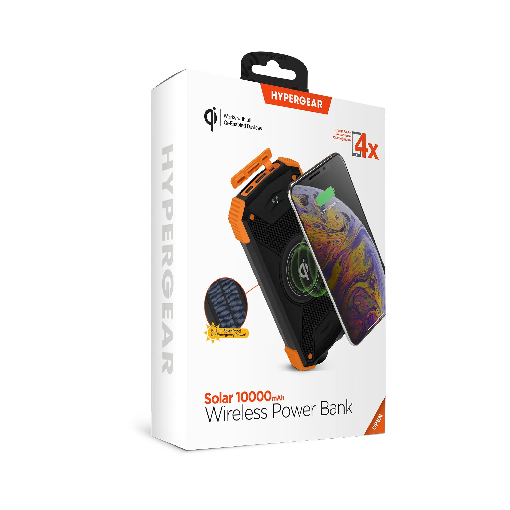 HYPERGEAR Solar 10000mAh Wireless Power Bank