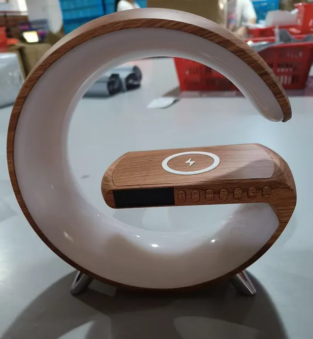 Intelligent G Shaped LED Lamp Bluetooth Speaker Wireless Charger Atmosphere Lamp App