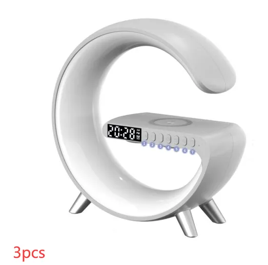 Intelligent G Shaped LED Lamp Bluetooth Speaker Wireless Charger Atmosphere Lamp App