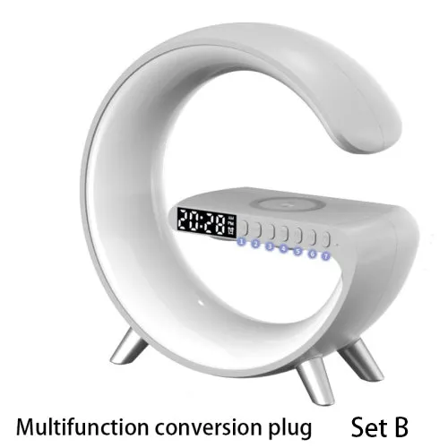 Intelligent G Shaped LED Lamp Bluetooth Speaker Wireless Charger Atmosphere Lamp App