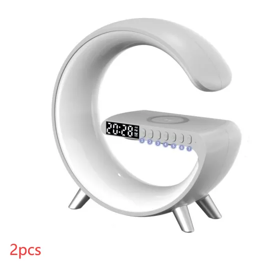Intelligent G Shaped LED Lamp Bluetooth Speaker Wireless Charger Atmosphere Lamp App