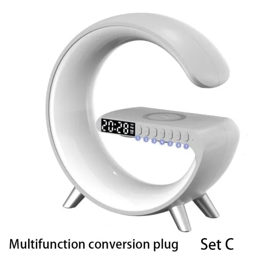 Intelligent G Shaped LED Lamp Bluetooth Speaker Wireless Charger Atmosphere Lamp App