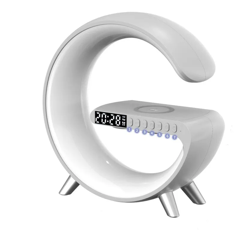 Intelligent G Shaped LED Lamp Bluetooth Speaker Wireless Charger Atmosphere Lamp App
