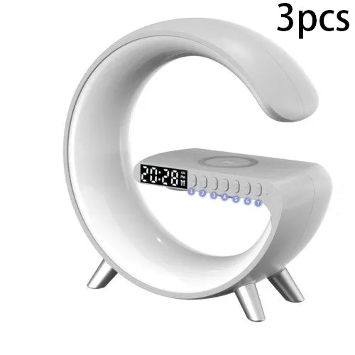 Intelligent G Shaped LED Lamp Bluetooth Speaker Wireless Charger Atmosphere Lamp App
