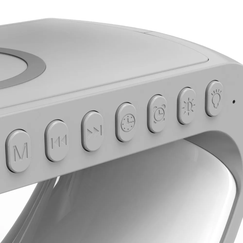 Intelligent G Shaped LED Lamp Bluetooth Speaker Wireless Charger Atmosphere Lamp App