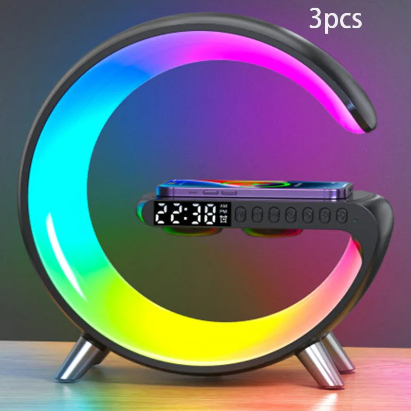 Intelligent G Shaped LED Lamp Bluetooth Speaker Wireless Charger Atmosphere Lamp App