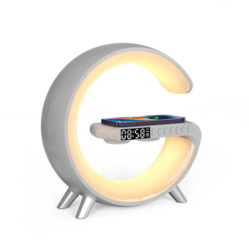 Intelligent G Shaped LED Lamp Bluetooth Speaker Wireless Charger Atmosphere Lamp App