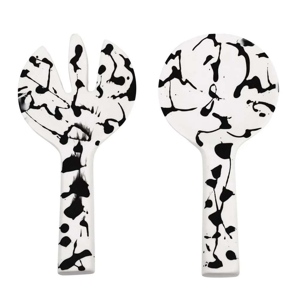 Jumbo Servers White w/ Black Splatter