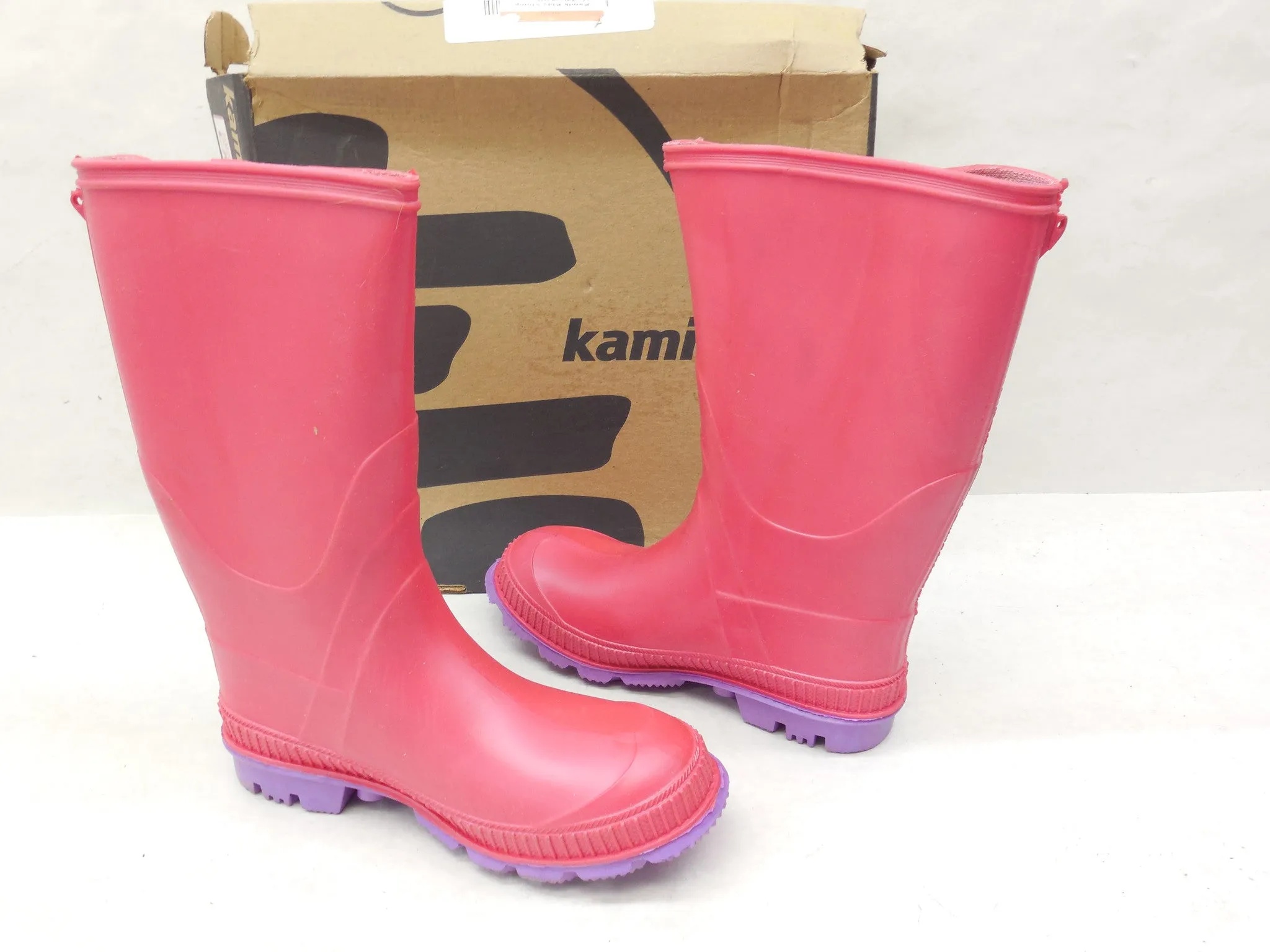 Kamik Kids Stomp Pink & Purple Rainboots Wellies Size 2