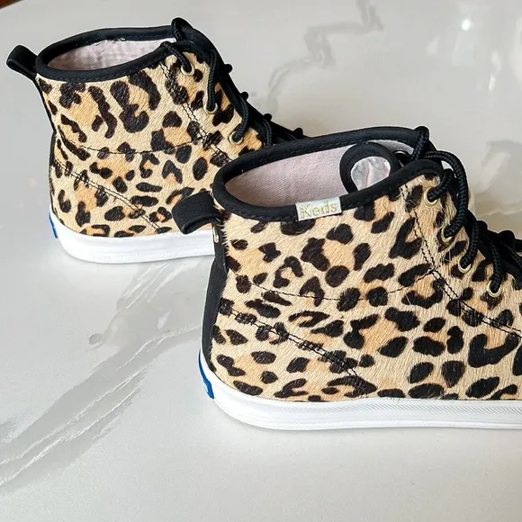 Keds x Kate Spade New York Kickstart Hi Leopard Print Sneakers Womens Sz 8.5