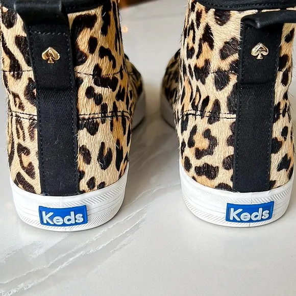 Keds x Kate Spade New York Kickstart Hi Leopard Print Sneakers Womens Sz 8.5