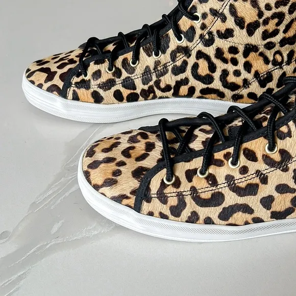 Keds x Kate Spade New York Kickstart Hi Leopard Print Sneakers Womens Sz 8.5