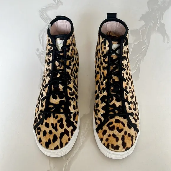 Keds x Kate Spade New York Kickstart Hi Leopard Print Sneakers Womens Sz 8.5