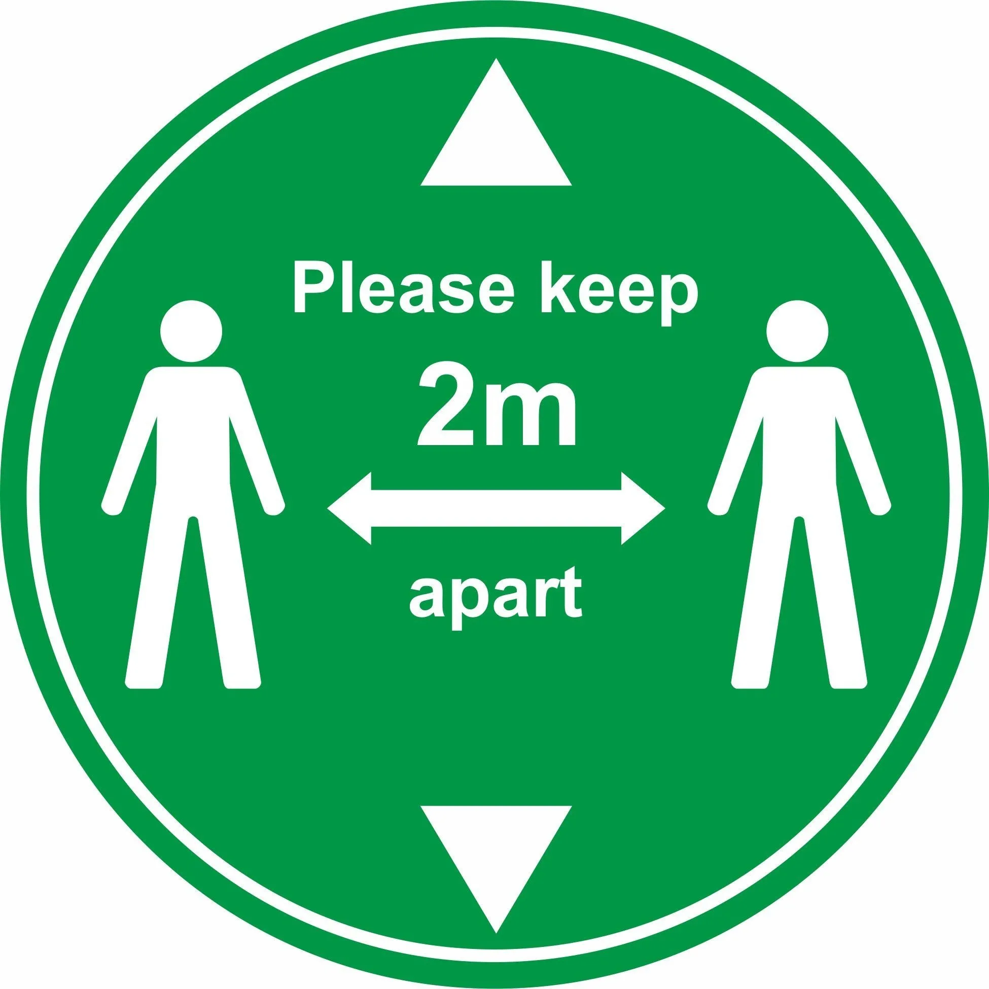 Keep 2m apart with arrows Floor Sign