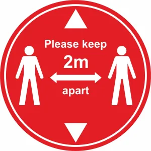 Keep 2m apart with arrows Floor Sign