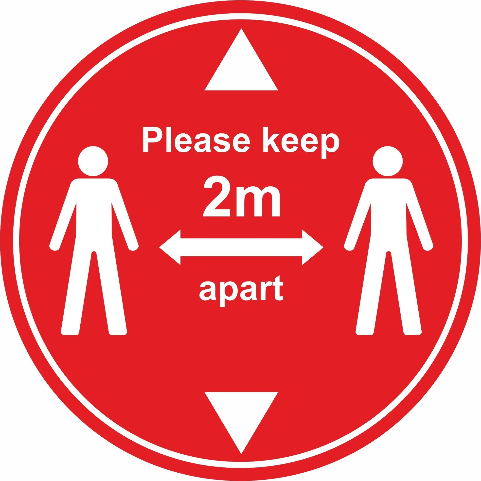 Keep 2m apart with arrows Floor Sign