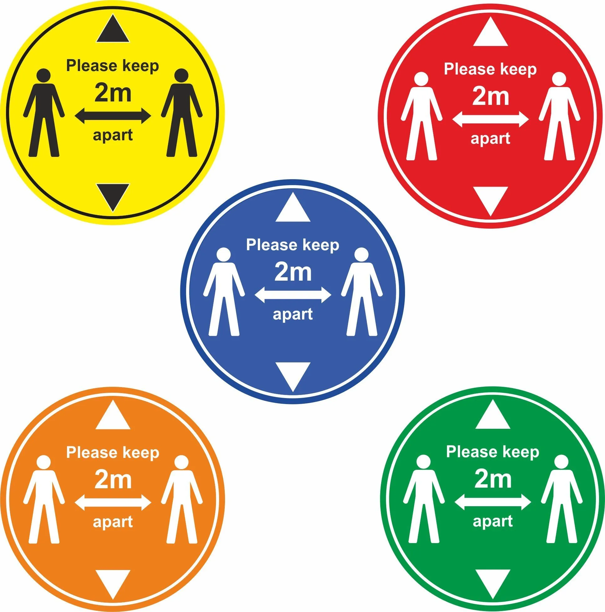 Keep 2m apart with arrows Floor Sign