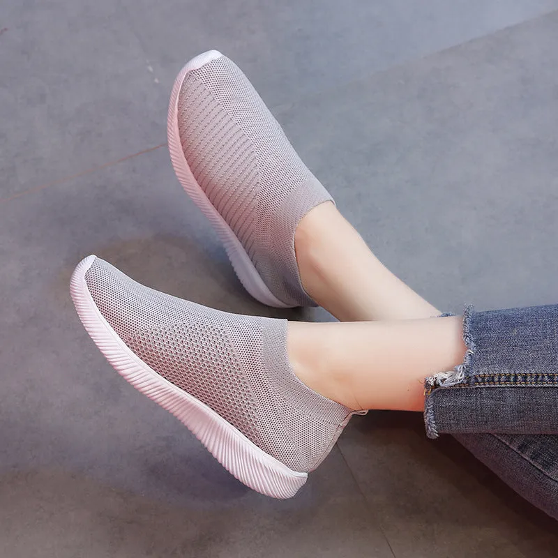 Korean Version Of Large Size Sports Flying Woven Casual Shoes