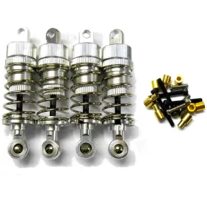 L365 1/10 Scale Alloy Adjustable Shock Absorbers Dampers 65mm Silver x 4