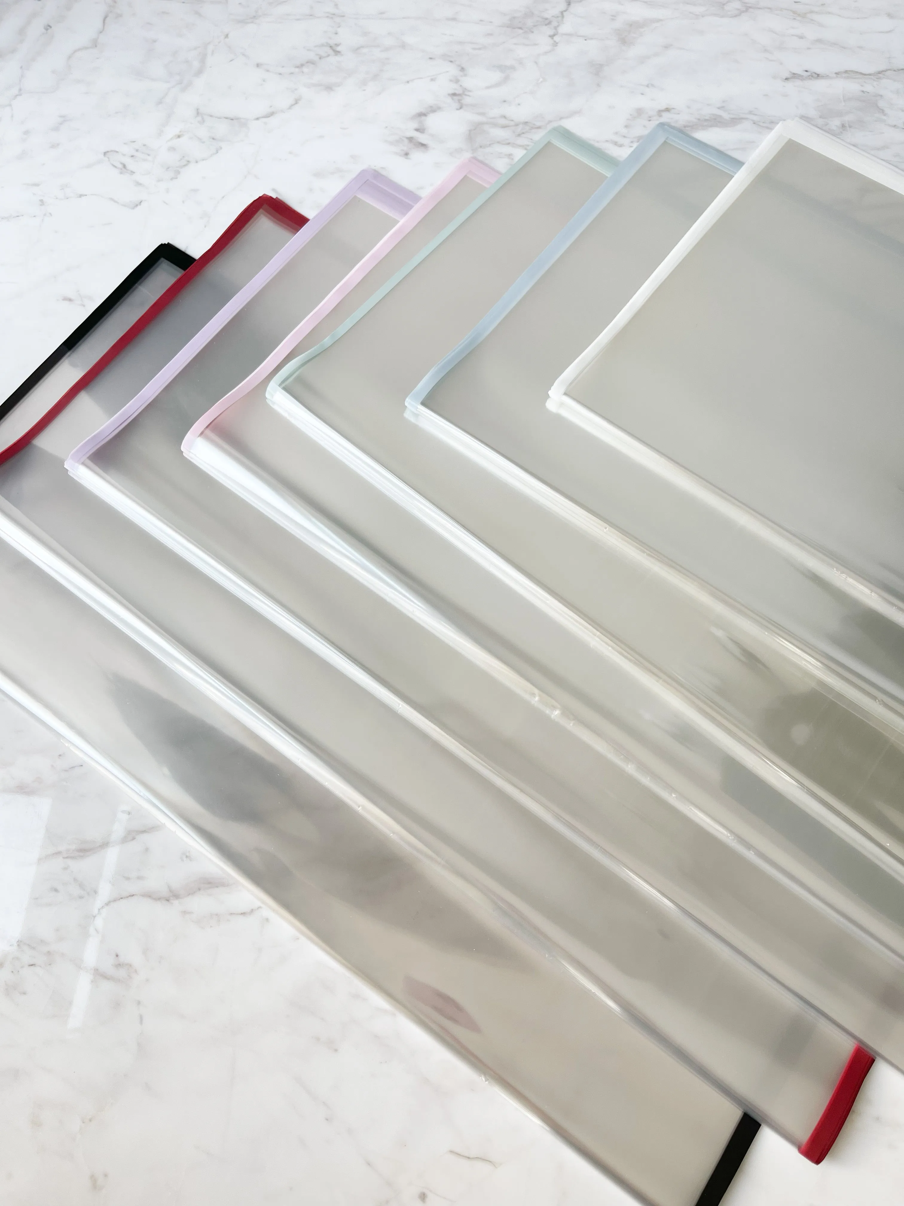 Macaron Color Frame Clear Wrapping Paper