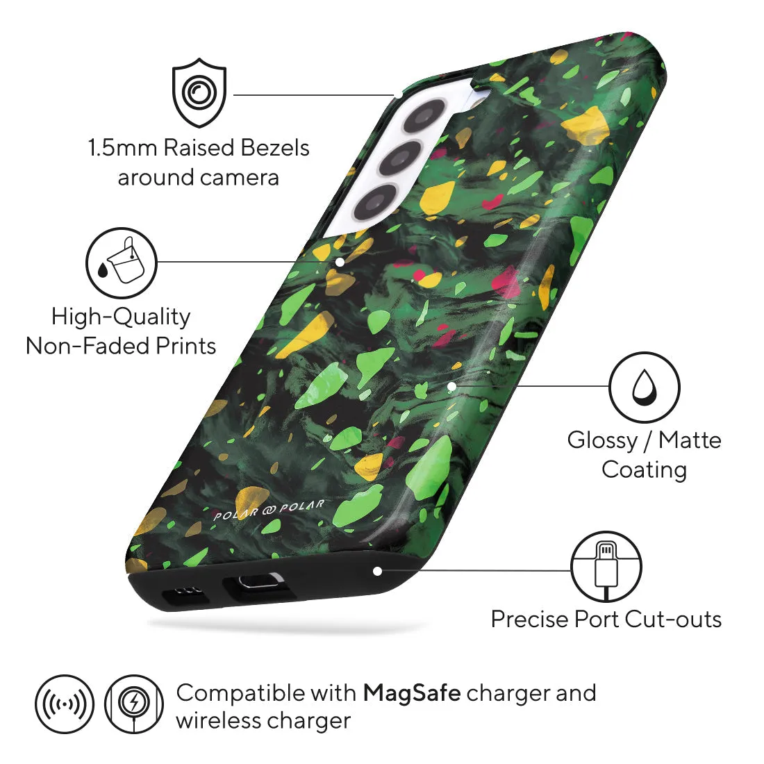 Malachite Terrazzo Gem Custom - Samsung Galaxy S22 5G Case