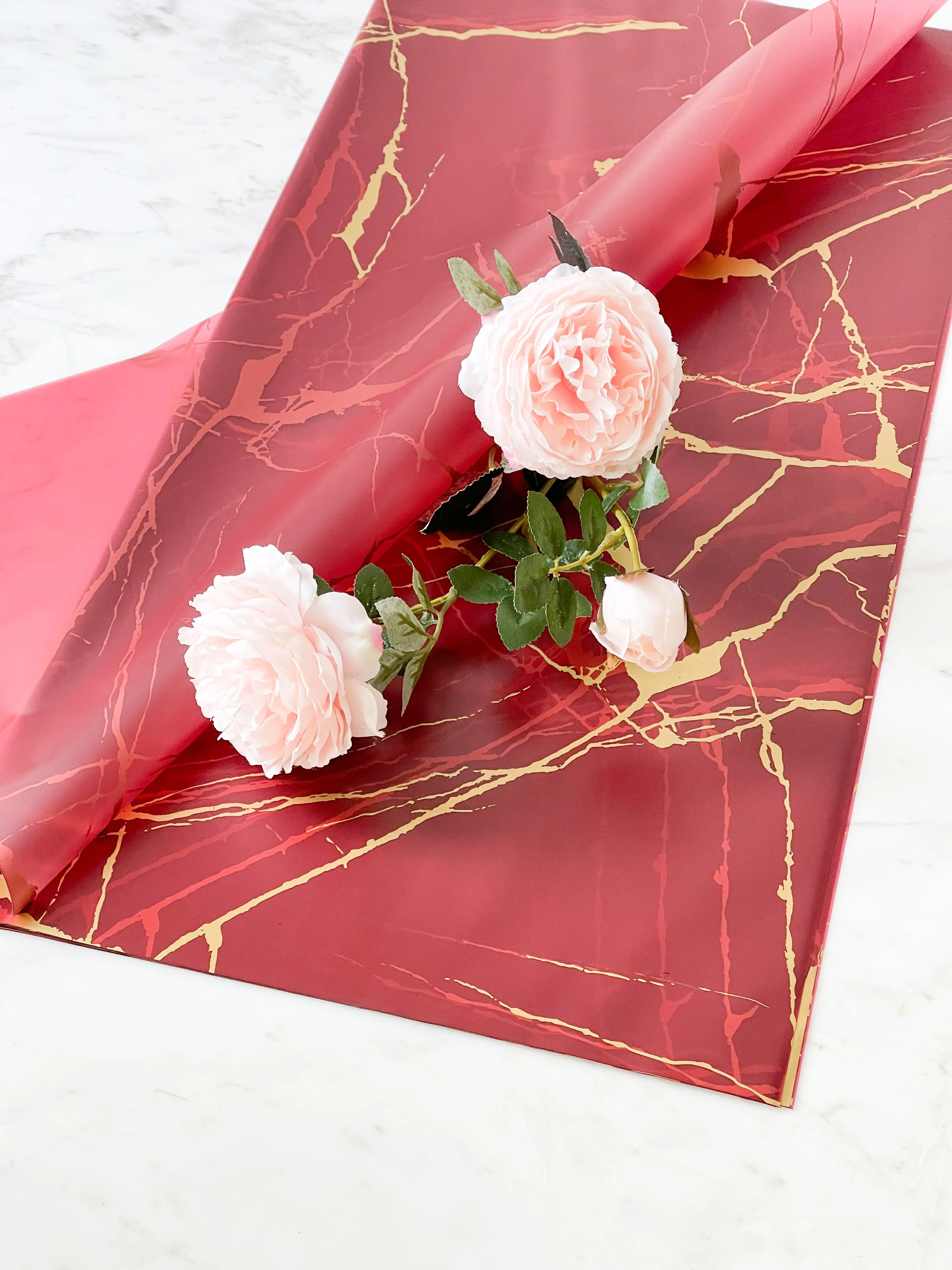 Matte finish Waterproof Marble wrapping paper(Transparent)