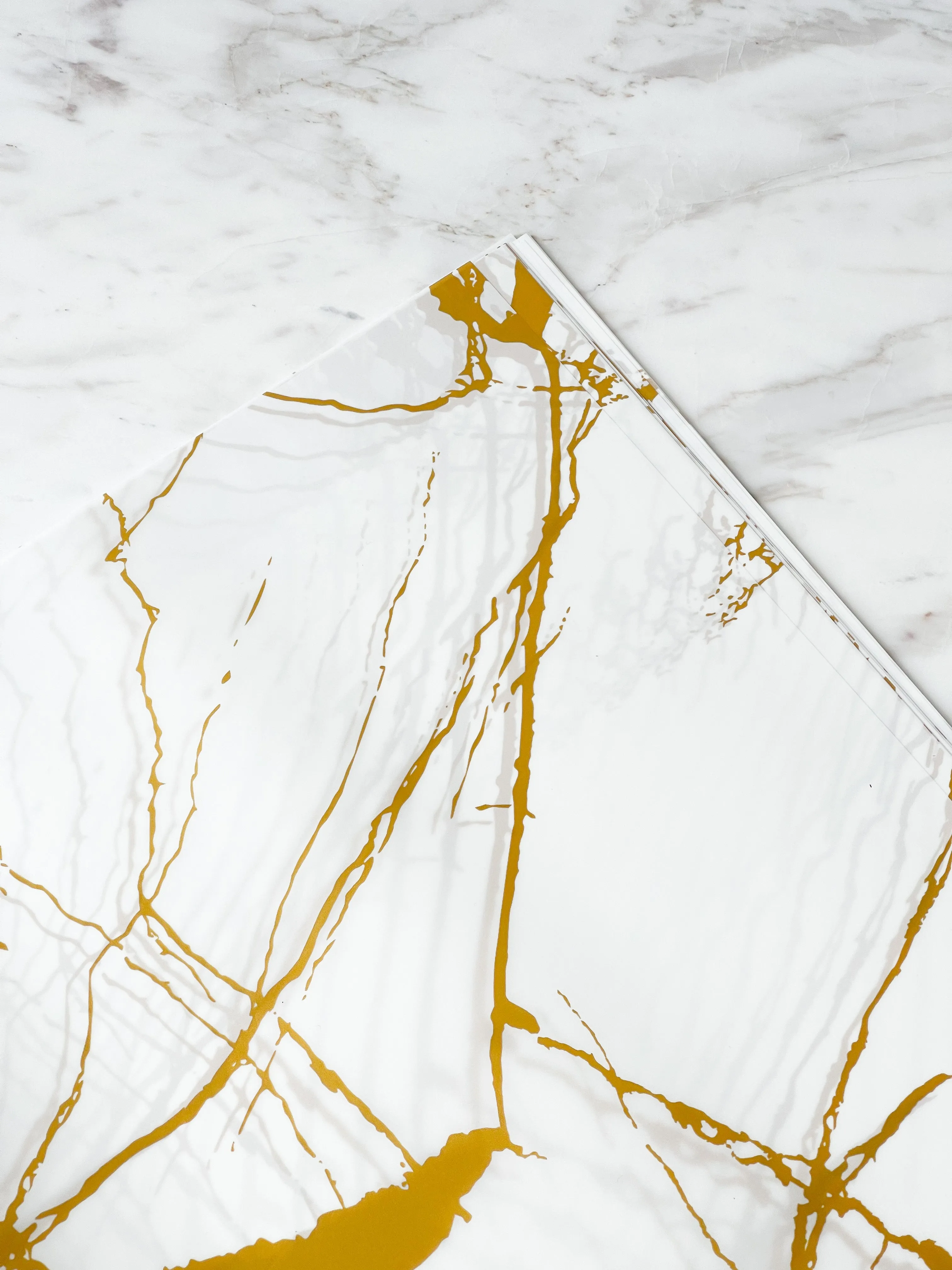 Matte finish Waterproof Marble wrapping paper(Transparent)